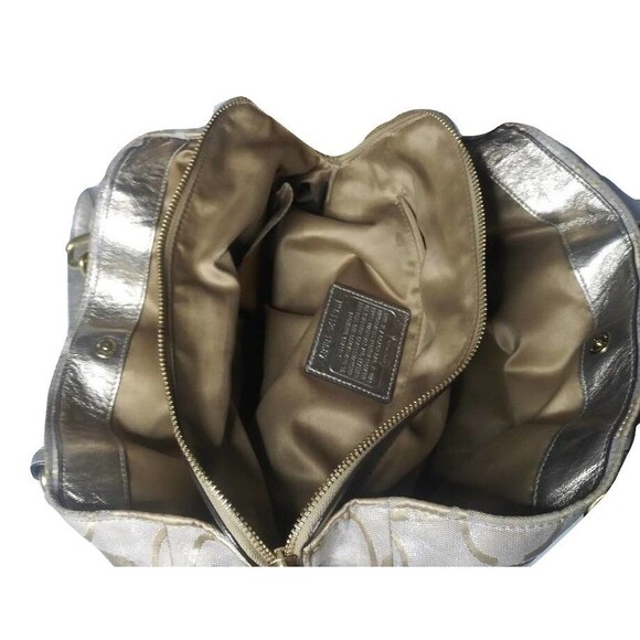 Vintage Coach Chelsea Patina Signature Jayden 18687 Gold Khaki Handbag - Picture 5 of 9